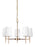 Generation Lighting Driscoll contemporary 5-light indoor dimmable ceiling chandelier pendant light in satin brass gold f