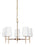 Generation Lighting Driscoll contemporary 5-light LED indoor dimmable ceiling chandelier pendant light in satin brass go