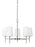 Generation Lighting Driscoll contemporary 5-light LED indoor dimmable ceiling chandelier pendant light in brushed nickel