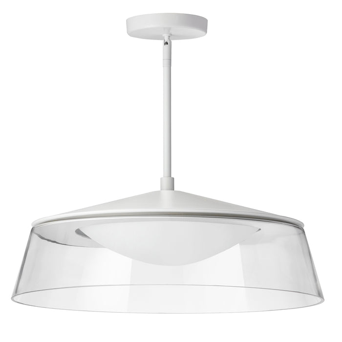 Dainolite 35W Pendant Matte White Finish w/ Clear Glass