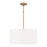 3-light Pendant In Aged Brass With White Fabric Drum Shade And Acrylic Diffuser | 314632AD-659