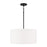 3-light Pendant In Matte Black With White Fabric Drum Shade And Acrylic Diffuser | 314632MB-659
