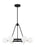 Visual Comfort & Co. Studio Collection Clybourn modern 6-light indoor dimmable chandelier in midnight black finish with white milk glass sh