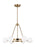 Visual Comfort & Co. Studio Collection Clybourn modern 6-light indoor dimmable chandelier in satin brass gold finish with white milk glass