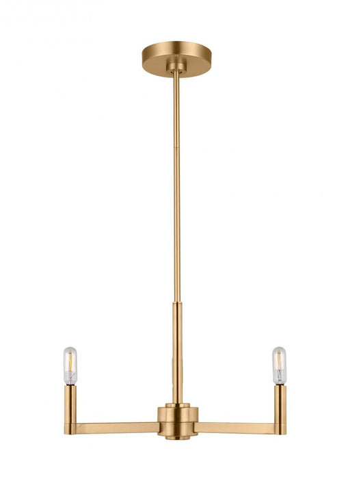 Visual Comfort & Co. Studio Collection Fullton modern 3-light indoor dimmable chandelier in satin brass gold finish