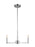 Visual Comfort & Co. Studio Collection Fullton modern 3-light LED indoor dimmable chandelier in chrome finish
