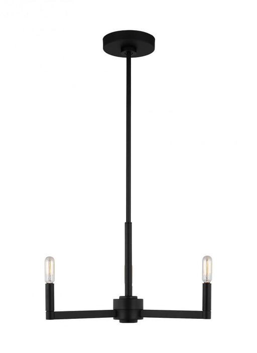 Visual Comfort & Co. Studio Collection Fullton modern 3-light LED indoor dimmable chandelier in midnight black finish