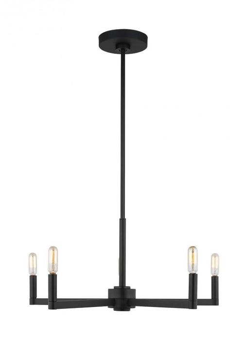 Visual Comfort & Co. Studio Collection Fullton modern 5-light indoor dimmable chandelier in midnight black finish