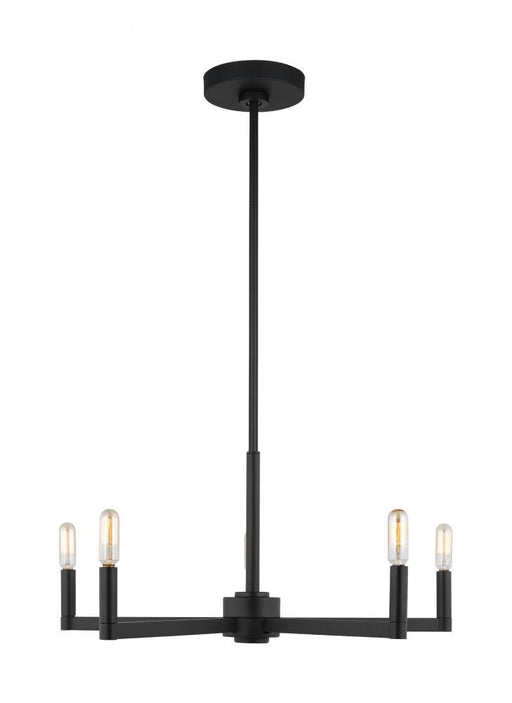 Visual Comfort & Co. Studio Collection Fullton modern 5-light indoor dimmable chandelier in midnight black finish