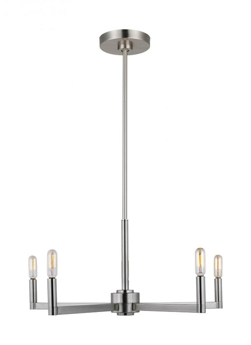 Visual Comfort & Co. Studio Collection Fullton modern 5-light indoor dimmable chandelier in brushed nickel finish