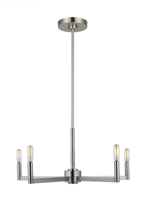 Visual Comfort & Co. Studio Collection Fullton modern 5-light indoor dimmable chandelier in brushed nickel finish