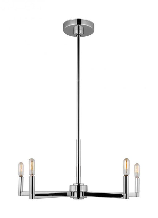 Visual Comfort & Co. Studio Collection Fullton modern 5-light LED indoor dimmable chandelier in chrome finish