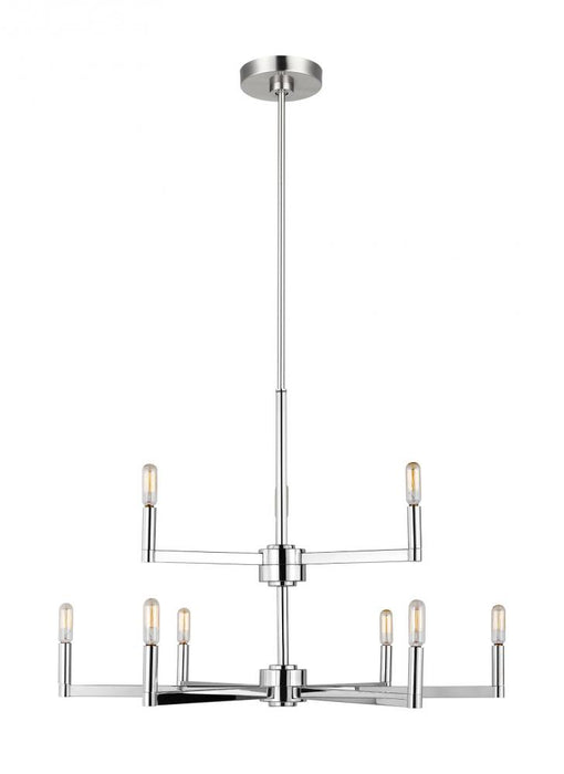 Visual Comfort & Co. Studio Collection Fullton modern 9-light LED indoor dimmable chandelier in chrome finish