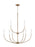 Visual Comfort & Co. Studio Collection Greenwich modern farmhouse 9-light indoor dimmable chandelier in satin brass gold finish