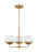 Visual Comfort & Co. Studio Collection Alvin modern 3-light indoor dimmable chandelier in satin brass gold finish with white milk glass glo