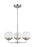 Visual Comfort & Co. Studio Collection Alvin modern 3-light indoor dimmable chandelier in brushed nickel silver finish with white milk glas