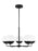 Visual Comfort & Co. Studio Collection Alvin modern LED 5-light indoor dimmable chandelier in midnight black finish with white milk glass g