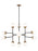 Visual Comfort & Co. Studio Collection Cafe mid-century modern 12-light LED indoor dimmable ceiling chandelier pendant light in satin brass