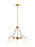 Visual Comfort & Co. Studio Collection Clark modern 5-light indoor dimmable ceiling chandelier pendant light in satin brass gold finish wit