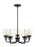 Generation Lighting Belton transitional 5-light indoor dimmable ceiling up chandelier pendant light in midnight black fi | 3214505-112