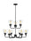Generation Lighting Belton transitional 9-light indoor dimmable ceiling chandelier pendant light in midnight black finis