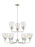 Generation Lighting Belton transitional 9-light indoor dimmable ceiling chandelier pendant light in brushed nickel silve