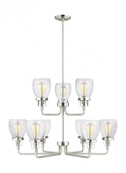 Generation Lighting Belton transitional 9-light indoor dimmable ceiling chandelier pendant light in brushed nickel silve | 3214509-962