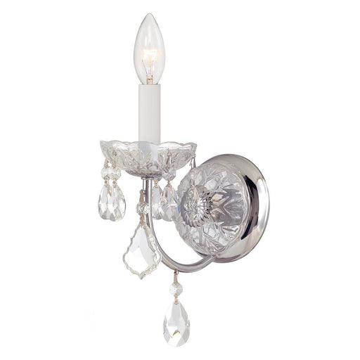 Crystorama Imperial 1 Light Clear Italian Crystal Polished Chrome Sconce