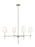 Visual Comfort & Co. Studio Collection Baker modern 4-light indoor dimmable ceiling large chandelier pendant light in brushed nickel silver