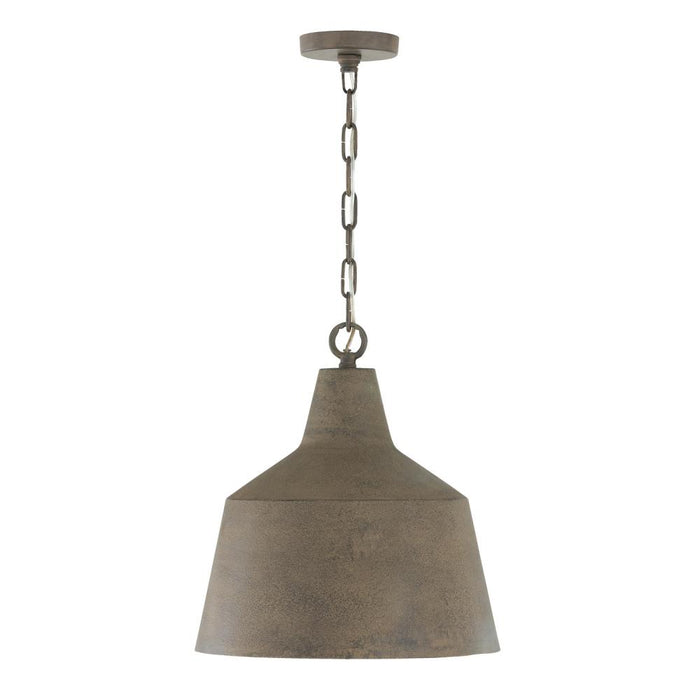 Capital 1-Light Tapered Metal Pendant in Clay