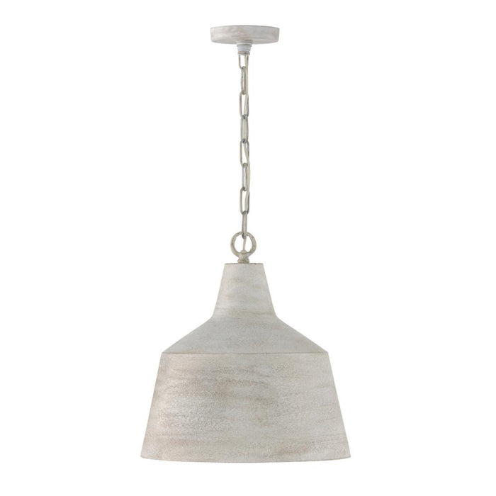 1-light Tapered Metal Pendant In Stucco | 335311SC