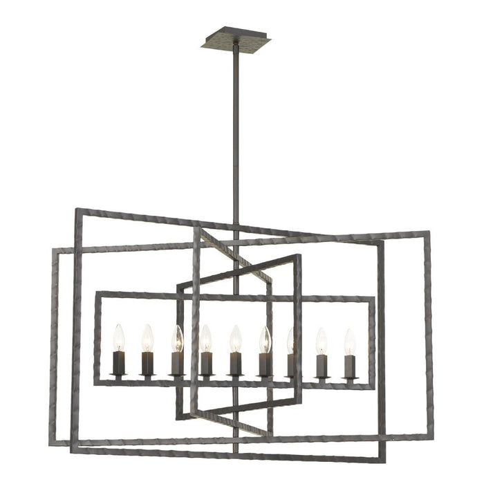 Crystorama Capri 9 Light Raw Steel Chandelier