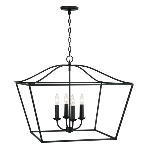 4-light Foyer Pendant Lantern In Black Iron | 350641BI