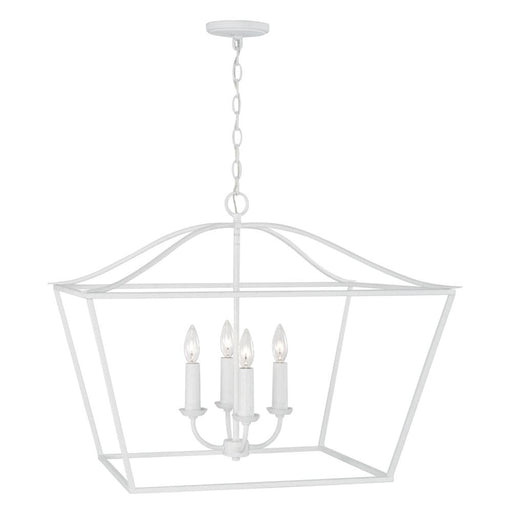 4-light Foyer Pendant Lantern In Textured White | 350641XW