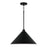 1-light Metal Cone Pendant In Matte Black With White Interior | 351311MB