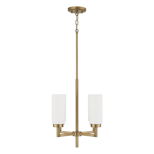 4-light Cylindrical Chandelier Pendant In Aged Brass With Faux Alabaster Glass | 351741AD