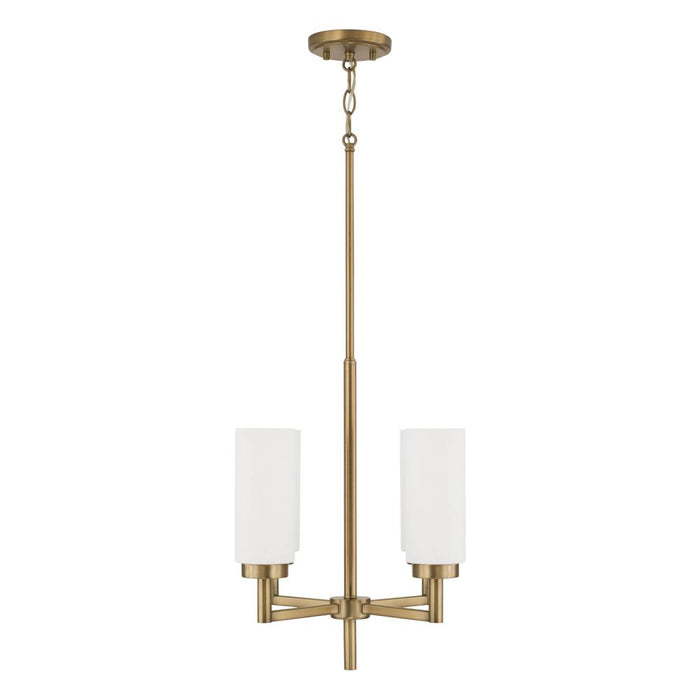 4-light Cylindrical Chandelier Pendant In Aged Brass With Faux Alabaster Glass | 351741AD
