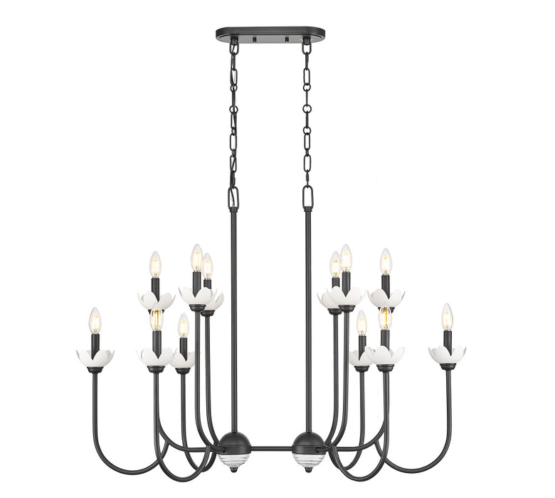 12 Light Linear Chandelier | 352-42L-MB