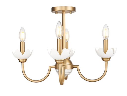 4 Light Semi Flush Mount | 352-4SF-MGLD