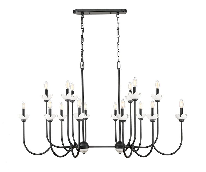 16 Light Linear Chandelier | 352-56L-MB