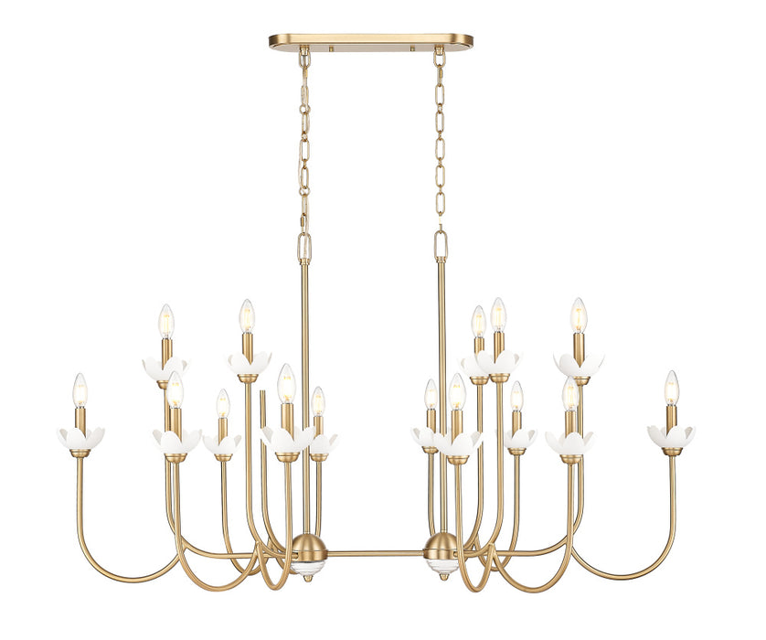 16 Light Linear Chandelier | 352-56L-MGLD