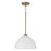 Capital 1-Light Pendant in Aged Brass and White