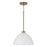 1-light Pendant In Aged Brass And White | 352011AW