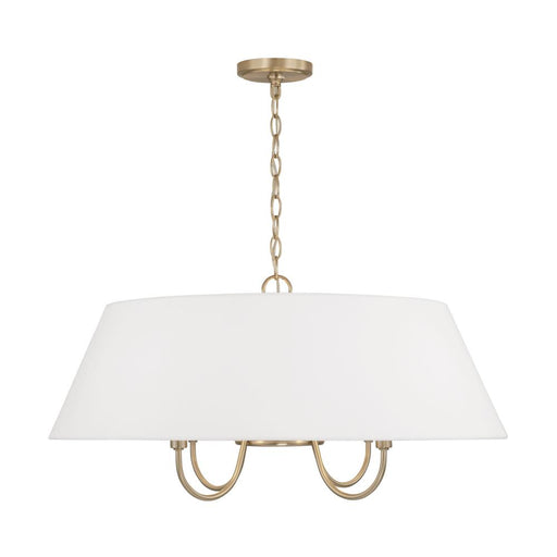 4-light Pendant In Matte Brass With White Fabric Shade | 352741MA