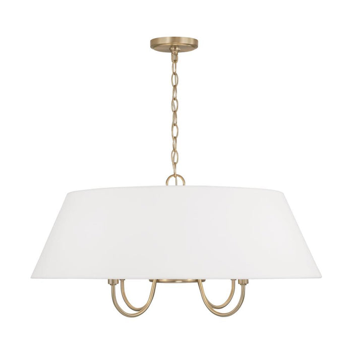 Capital 4-Light Pendant in Matte Brass with White Fabric Shade