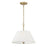 Capital 3-Light Dual Mount Pendant in Matte Brass with White Fabric Shade and Glass Diffuser