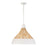 1-light Boho Pendant In Matte White With Handcrafted Natural Rattan | 353912WE