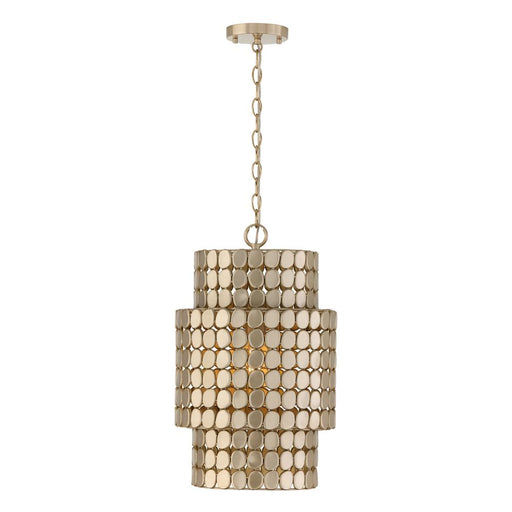 1-light Medallion Cylindrical Pendant In Champagne Brass | 354111HB