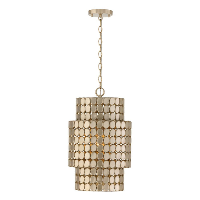 1-light Medallion Cylindrical Pendant In Champagne Brass | 354111HB
