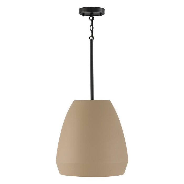 1-light Handcrafted Terracotta Pendant In Sienna And Matte Black | 354211SN